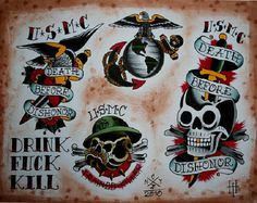 Usmc Tattoos, Marine Tattoos, Marine Corps Tattoos, Tattoo Writing Fonts, Usmc Tattoo, Traditional Tattoo Reference, Tattoo Writing, Marine Tattoo, Street Logo