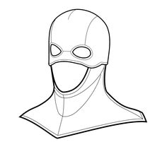 a drawing of a mask that looks like the flash