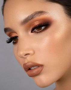 Copper Eye Makeup, Copper Eyeshadow, Bronze Makeup Look, Eye Crayon, Bronze Eye Makeup, Maquillage On Fleek, Mekap Mata, Bronze Eyeshadow, Eye Makeup Looks