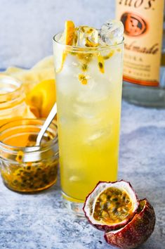 an easy passion fruit vodka soda recipe