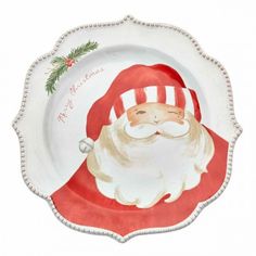 a plate with a santa clause on it