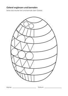 an easter egg is shown in the shape of a ball with geometric designs on it