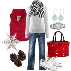 Perfect on the go shopping attire. Although I might not wear the pinecones or the snowflake. :) Rings Hippie, Street Mode, Outfits Cold, Mode Tips, Puffy Vest, Outfits Winter, Hippie Outfits, Casual Winter Outfits, 가을 패션