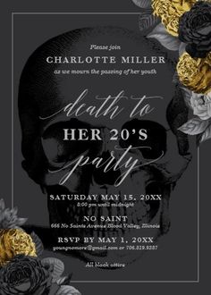 Death to Your 20's Party Invitation | Zazzle Rip Template, Dirty 30 Birthday Party, Dirty 30 Party, 30th Birthday Ideas For Women, 30th Bday Party, 30th Birthday Themes, 30th Birthday Party Invitations