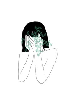 a woman covering her face with leaves in front of her, and the words'eros demasido arte para alguin que career de sestibilad