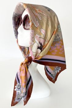 Large square silk scarf in “Birds and Bees” print. Comes in a beautiful collectible gift box with gold foil Cane Print. STYLING: Wear as a neck scarf, head scarf, shoulder shrug, wrapped around braid or ponytail, or tied on the handle of your handbag. 100% Silk Twill Hand rolled edges Made in Como, Italy One size Dry clean 34.5 by 34.5 inches Luxury Multicolor Rectangular Silk Scarf, Gold Scarves As Gifts, Vintage Square Silk Scarf Gift, Luxury Multicolor Scarves For Gifts, Luxury Multicolor Scarf As Gift, Gold Silk Scarf Shawl For Gift, Elegant Gold Rectangular Silk Scarf, Brown Square Silk Scarf Gift, Gold Bohemian Silk Scarves