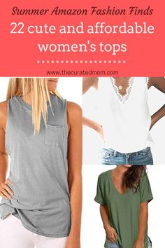 You'll fall in love with these cute and affordable summer Amazon fashion finds in women's tops! #summerfashion #amazonfashion #womenstops Tops From Amazon, Travel Attire, Amazon Fashion Finds, Current Styles, Work Looks, Style Tips, Mom Style, Amazon Fashion, Summer Tops