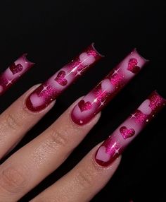 Halloween Acrylic Nails, Sassy Nails, Airbrush Nails, Long Acrylic Nails Coffin, Really Cute Nails, Acrylic Nails Coffin Pink, Long Square Acrylic Nails, Bling Acrylic Nails, Hot Nails