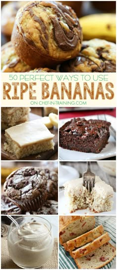 the ultimate guide to use ripe bananas for baking and desserts - so many great ideas