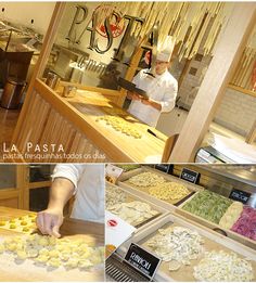 A rede Eataly finalmente chegou ao Brasil, na cidade de São Paulo. Fotos e dicas do mix de mercado e restaurantes que já fez a cabeça dos brasileiros que viajam ao exterior. Pasta Market, Restaurant Pasta, Pasta House, Pasta Shop, Pasta Box, Pasta Restaurants, Italian Menu, Italian Cafe