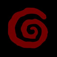 a black and red spiral logo on a black background with the letter g in the center