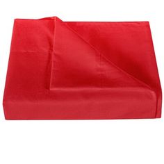 the red sheets are folded on top of each other, with one sheet folded over it