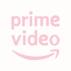 the amazon prime video logo is shown in pink on a white background with black lettering