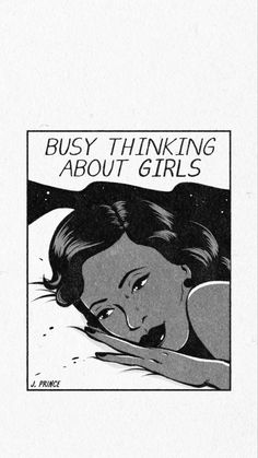 an old book with the title busy thinking about girls