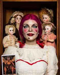 "Details: - \"Annabelle\" (2019) archival photo print - Created in partnership with Warner Bros. Studios for the film \"Annabelle Comes Home\" - Available in both 4\" x 5\" and 8\" x 10\" sizes - Lustre finish - Unframed - Artist signature on back" Annabelle Makeup, Annabelle Comes Home, Halloween Makeup Artist, Beautiful Halloween Makeup, Halloween Make-up Looks, Pumpkin Queen, Halloween Makeup Ideas, Warner Bros Studios, Fun Makeup