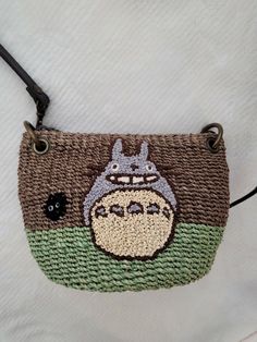 Studio Ghibli Totoro Crossbody Bag Crochet Straw Bag Osaka Exclusive Very Rare. Only used once. The condition is like brand new. Bought it when I traveled to Japan. This is a super rare limited store edition. If you are totoro's fans, you will love this Bag for sure. The bag is handmade and the strap is real leather. Crochet Straw Bag, Crossbody Bag Crochet, Studio Ghibli Totoro, Ghibli Totoro, Bag Crochet, Miyazaki, Japan Travel, Studio Ghibli, Osaka