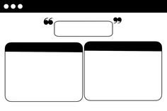 a black and white image of two blank speech bubbles on a computer screen with an apple logo in the bottom right corner