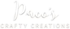 the words proo's crafty creations are white