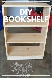 the diy bookshelf is made out of wood