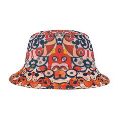 First, it protected fishermen from rain in the 1900s. Now, the bucket hat is making its comeback. Make it a part of your wardrobe! Check out our other apparel and home items that match this print - https://btdubsdesigns.etsy.com and https://btdubshome.etsy.com Here are the deets for our BTDubs bucket hats:  - Material: 100% polyester - Available in 2 sizes - Sewn-in label - Made in USA Retro Bucket Hat With Curved Brim For Festivals, Retro Festival Bucket Hat With Curved Brim, Retro Curved Brim Bucket Hat For Festivals, Retro Bucket Hat For Festival, Orange Bucket Hat For Outdoor Use, Orange Bucket Hat For Outdoor, Retro Wide Brim Bucket Hat For Outdoor, Retro Curved Brim Sun Hat For Outdoor, Retro Bucket Hat For Outdoor