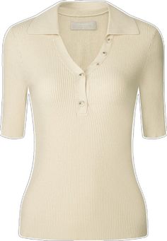 Elegant V-neck Knit Blouse, Beige Ribbed V-neck Top, Cream Ribbed V-neck Knit Top, Cream Fine Knit V-neck Top, Solid Color Fitted V-neck Knit Top, Fitted Solid V-neck Knit Top, Elegant Ribbed Knit Top, Classic Beige Pointelle Knit Tops, Elegant Cream Ribbed Tops