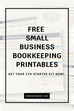 a pile of books with the text free small business bookkeepering printables get your