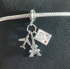 Pandora Style Eiffel Tower Charm , Wish you were here Charm , Airplane , Postcard , Travel Charm , 925 Sterling Silver Nice gift for someone or yourself Add this to your bracelet or as a gift. I do not accept returns. Sales are final but contact me if there is a problem ! Travel Charms, Silver Anniversary, Wish You Were Here, Pandora Style, Wish You Are Here, Pretty Necklaces, Pandora Bracelets, Colorful Heart, Pretty Colours