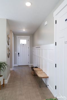 the hallway is clean and ready for us to use as a waiting area in the house