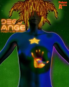 an image of a man with dreadlocks on his head and body painted in neon colors