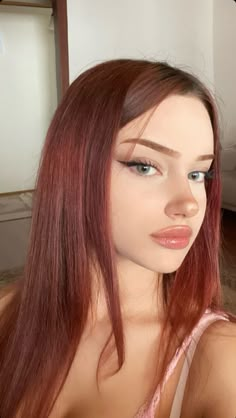 Fire Copper Hair, Cherry Red Hair Blue Eyes, Fake Red Hair, Makeup Looks For Red Hair, Red Hair Face Claim, Red Hair Pale Skin, Mythology Characters, Red Hair Makeup, Cute Makeup Looks