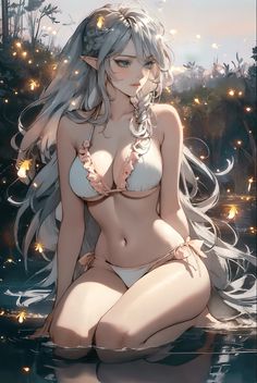 Female Anime Gyat, Hot Anime Female Character Art, Hot Anime Female Character Fanart Cute, Anime Elf Princess, Anime Elf Woman, Anime Elf Female, Female Anime Body, Beautiful Anime Woman, Female Anime Art