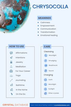 an info sheet with the words crysooolia on it and pictures of earth