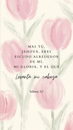 pink flowers on a white background with spanish text