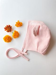 Pig Bonnet Piglet Baby Bonnet Spring Baby Bonnet Floral - Etsy Cute Pink Cotton Bonnet, Pink Cotton Bonnet For Spring, Handmade Cute Pink Bonnet, Cute Handmade Pink Bonnet, Handmade Adjustable Pink Bonnet, Cute Pink Bonnet For Spring, Bunny Bonnet, Baby Piglets, Pig Ears