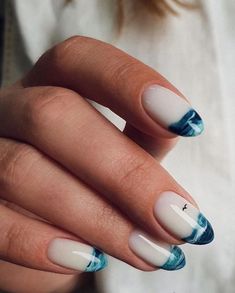 Spring Beach Nail Inspo 2023 Prom Nail Designs, Wave Nails, Ombre Nail Art Designs, Beach Nail Designs, Sea Nails, Her Nails, Nail Art Ombre, Homecoming Nails, Beach Nails