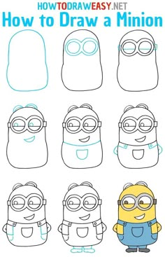 how to draw a minion from the movie despicables step by step