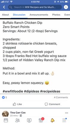 @transam79 interesting Ww Dips, Ww Appetizers, Weight Watchers Appetizers, Weight Watchers Food Points, Ww Snacks, Weight Watchers Plan, Applesauce Muffins, Celery Sticks, Weight Watchers Snacks