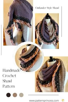 the instructions to crochet a shawl scarf