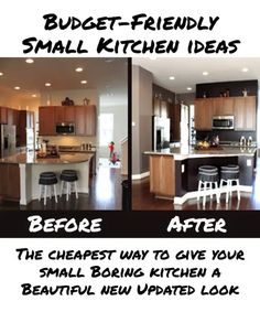 the before and after pictures of a kitchen remodel