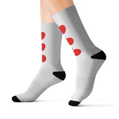 These high-quality socks with sublimated print provide optimum comfort with style wherever one might go - a subtle accent to complement an office look or an eye-catching statement for an extravagant outfit. Please note: Dark color prints tend to make the side-seams more noticeable. .: Material: 95% polyester, 5% spandex .: 3 different sizes .: Unisex regular fit .: Ribbed tube .: Cushioned bottoms .: Please note: Printed with flat sublimation method. Color discrepancy can be seen on side seamsIm Dark Color, Socks And Hosiery, Dark Colors, Hosiery, Colorful Prints, Gender Neutral, Art Collection, Bathing Beauties, Adult Outfits