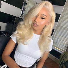 22” Human Hair 613 Platinum Blonde Body Wavy Lace Front Wig *New* Arrives New 100% Human Hair Lace Front Wig Remy Hair Color & Texture As Shown 150-180 Density You Can Cut , Curl , Color , And Style This Wig Heat Resistant Up To 315f 22.5 In Circumference Hand Tied - Check My 5 Star Reviews You Could Cut The Front Lace To Blend As Your Own Hairline I Do Not Trade On Any Of My Wigs Bundle With The Got2b Ultra Gel Or Ghost Bond To Save 10% Off $$$ X Icy Blonde Balayage, Blonde Body Wave, Hair Colorful, Hair Blond, Wig Install, Face Beat, 613 Blonde, Big Chop, Brazilian Body Wave