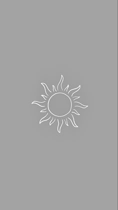 the sun is shown in white on a gray background, and it appears to be an outline