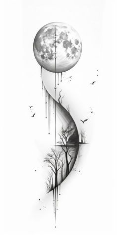 Night Time Tattoo, Four Elements Tattoo, Tato Design, Tatuaje Studio Ghibli, Half Moon Tattoo, Creative Tattoo, Elements Tattoo, Planet Tattoos, Wrist Tattoos For Guys