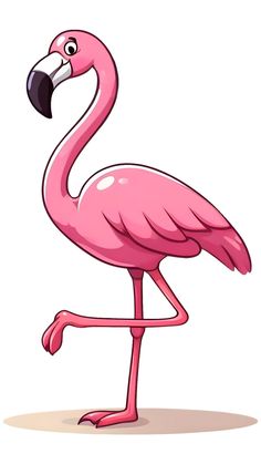 a pink flamingo standing on one leg