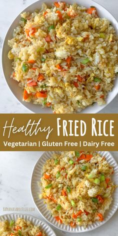 healthy fried rice Dairy Free Rice Recipes, Gluten Free Rice Recipes, Rice With Egg, Vegetarian Rice Recipes, Corn Free Recipes, Veggie Fried Rice