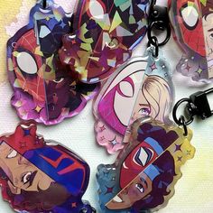 the avengers keychains have been made to look like cartoon characters