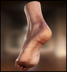 a close up of a person's bare foot