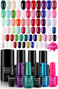 Unleash your creativity with the JODSONE Gel Nail Polish Set, featuring 32 stunning colors, including vibrant shades of green, blue, red, and pink. This all-in-one kit comes with a base coat, glossy top coat, matte top coat, and glitter top coat, offering endless styling options for any occasion. Perfect for both beginners and pros, enjoy long-lasting, chip-free nails with a flawless salon-quality finish from the comfort of your home. Treat yourself or surprise a loved one with this ultimate nail polish collection—because your nails deserve the best!  FemmeFlick: "Pamper Your Nails with Vibrant Colors & Flawless Finish! Shop Now!" Free Nails, Top Coat Nail Polish, Manicure Inspiration, Nail Polish Set, Glitter Top, Pink Collection, Nail Polish Collection