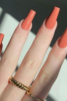 Square peach fuzz nails are for classy and badassy girls. Pair them with trendy rings and with a matching lipstick.//photocredit:@perfectlypolishedph Trendy Ring, Make It Yourself