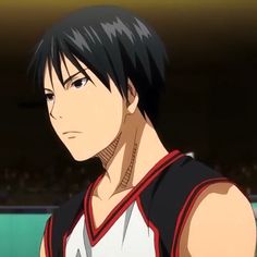 a young man with black hair wearing a basketball uniform